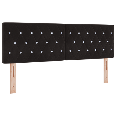 Box Spring Bed with Mattress Black Queen Velvet, vidaXL Headboard Crystal Button Tufted Black 160 cm Velvet