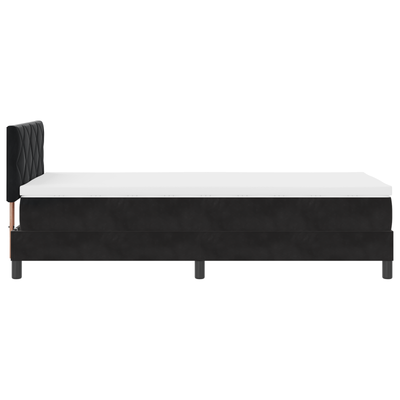 Box Spring Bed with Mattress Black King Single Velvet, vidaXL Headboard Diamond Blocks Design Black 100 cm Velvet