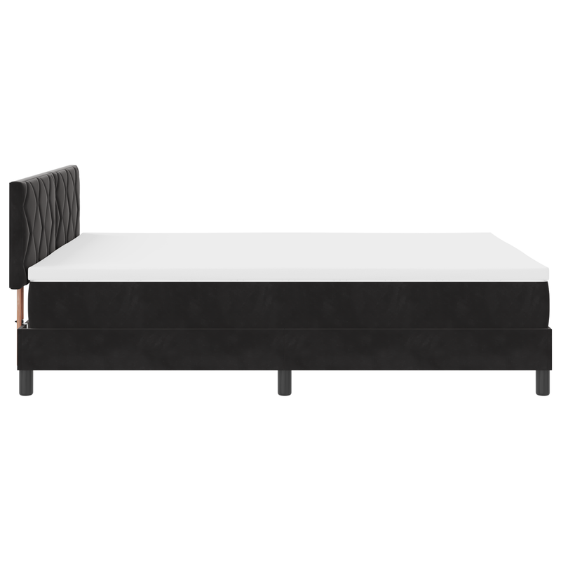 Box Spring Bed with Mattress Black Full Velvet, vidaXL Headboard Diamond Blocks Design Black 140 cm Velvet