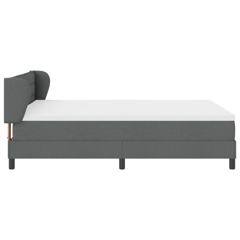 Box Spring Bed with Mattress Dark Grey Queen Fabric
