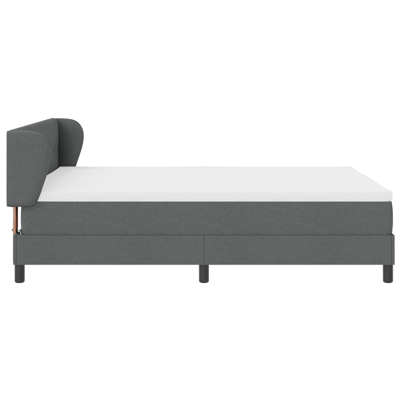 Box Spring Bed with Mattress Dark Grey Queen Fabric