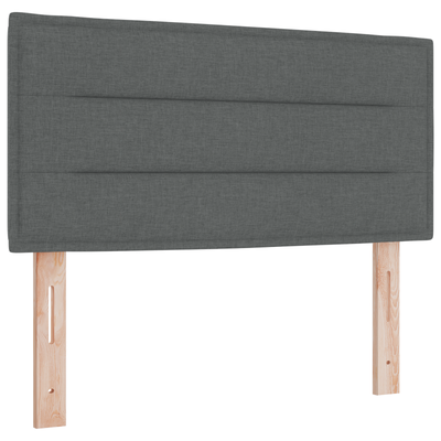 Box Spring Bed with Mattress & LED Dark Grey King Single Fabric