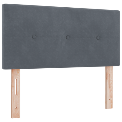 Box Spring Bed with Mattress & LED Dark Grey King Single Fabric