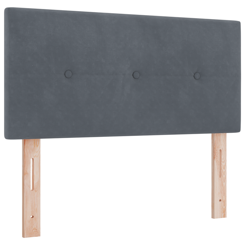 Box Spring Bed with Mattress & LED Dark Grey King Single Fabric