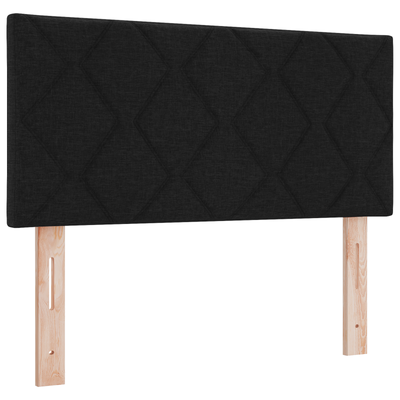 Box Spring Bed with Mattress & LED Black King Single Velvet