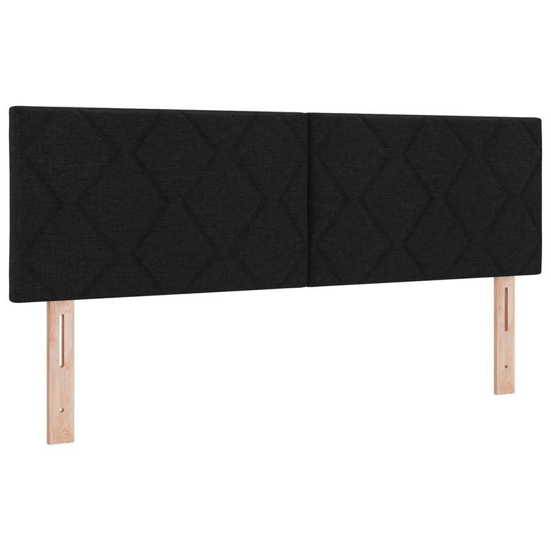 Box Spring Bed with Mattress & LED Black Full Velvet
