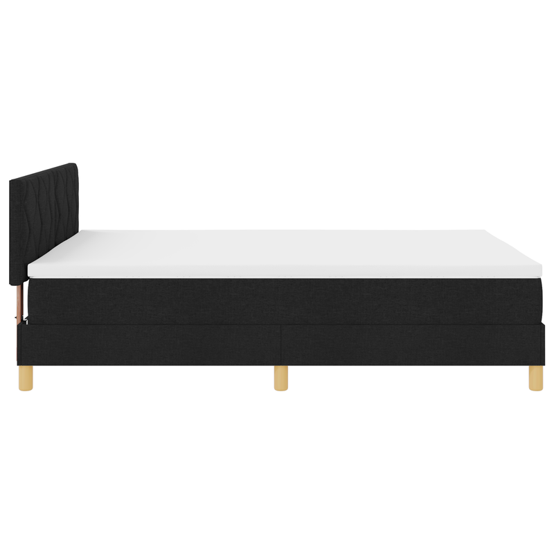 Box Spring Bed with Mattress & LED Black Full Velvet