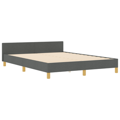 Bed Frame Dark Grey Queen Fabric, vidaXL Headboard Lines Design Dark Grey 160 cm Fabric