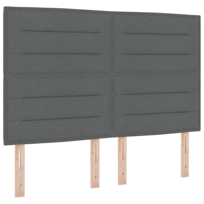 Bed Frame Dark Grey Queen Fabric, vidaXL Headboard Lines Design Dark Grey 160 cm Fabric