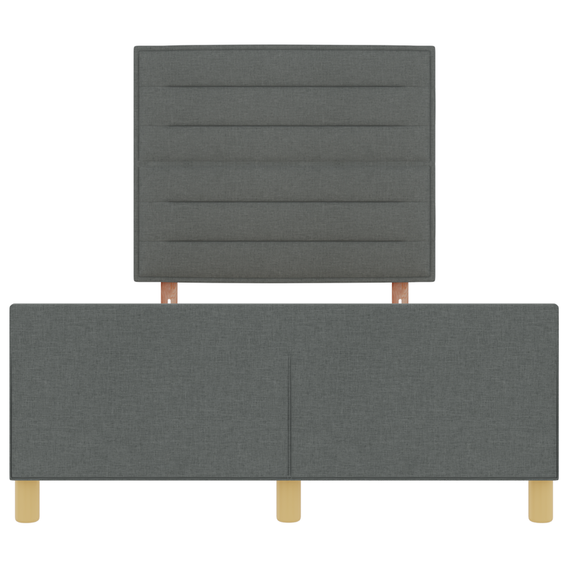 Bed Frame Dark Grey Queen Fabric, vidaXL Headboard Lines Design Dark Grey 160 cm Fabric