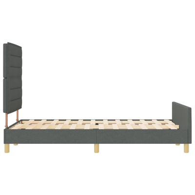 Bed Frame Dark Grey Queen Fabric, vidaXL Headboard Lines Design Dark Grey 160 cm Fabric