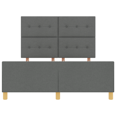 Bed Frame Dark Grey Queen Fabric, vidaXL Headboard Button Tufted Dark Grey 160 cm Fabric
