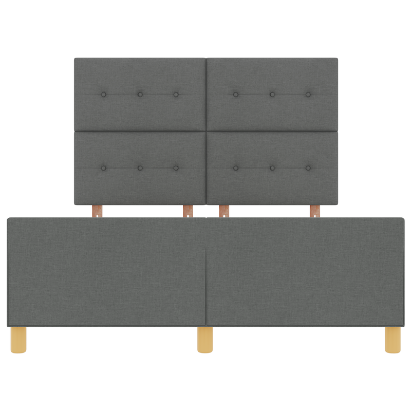 Bed Frame Dark Grey Queen Fabric, vidaXL Headboard Button Tufted Dark Grey 160 cm Fabric