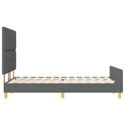 Bed Frame Dark Grey Queen Fabric, vidaXL Headboard Button Tufted Dark Grey 160 cm Fabric