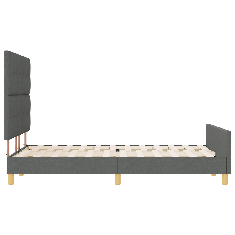Bed Frame Dark Grey Queen Fabric, vidaXL Headboard Button Tufted Dark Grey 160 cm Fabric