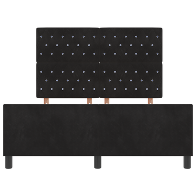Bed Frame Black Queen Velvet, vidaXL Headboard Crystal Button Tufted Black 160 cm Velvet