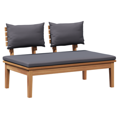 5 Piece Garden Bench Set with Cushions - Solid Teak Wood
