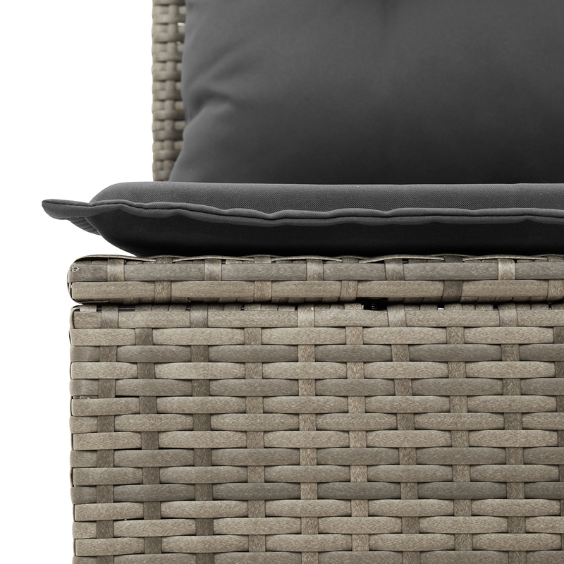 10 Piece Garden Sofa Set with Cushions Grey Poly Rattan