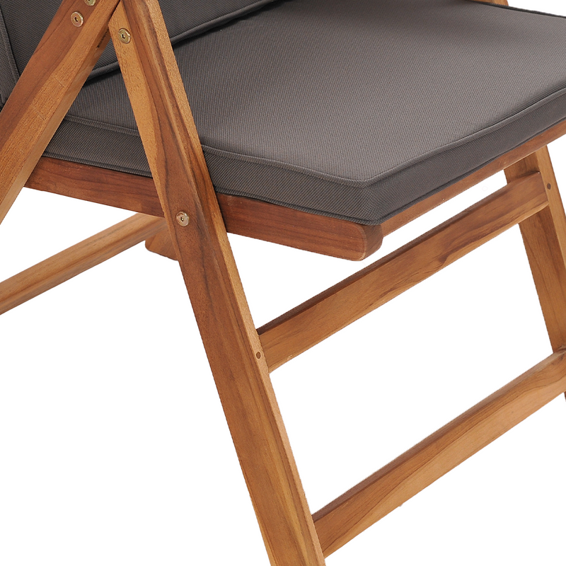 Reclining Garden Chairs with Cushions 4 pcs Solid Teak Wood