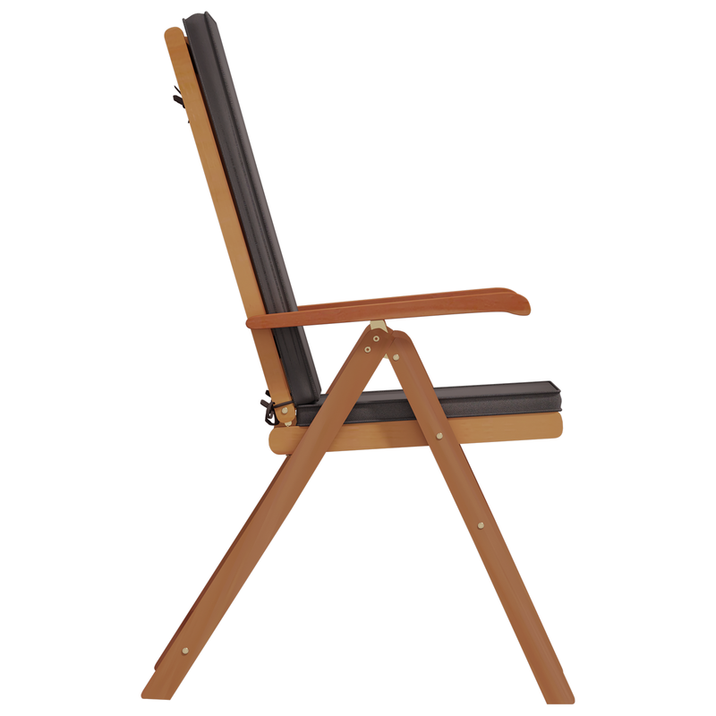 Reclining Garden Chairs with Cushions 4 pcs Solid Teak Wood