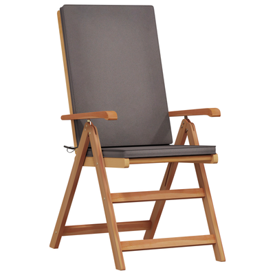 Reclining Garden Chairs with Cushions 6 pcs Solid Teak Wood