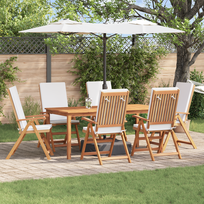 Reclining Garden Chairs with Cushions 6 pcs Solid Teak Wood