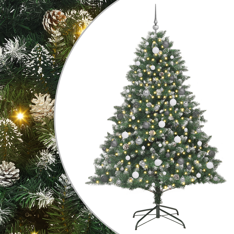 Artificial Christmas Tree Green 210 cm PVC and Plastic and PVC