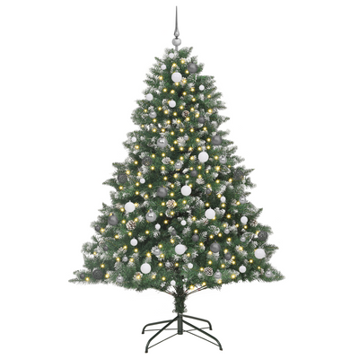 Artificial Christmas Tree Green 210 cm PVC and Plastic and PVC