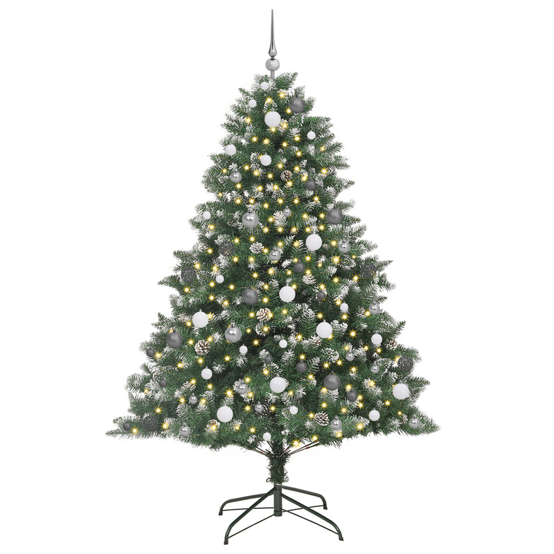 Artificial Christmas Tree Green 210 cm PVC and Plastic and PVC