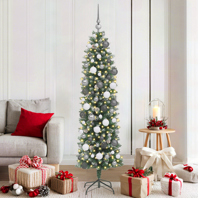 Artificial Slim Christmas Tree Green 180 cm PVC
