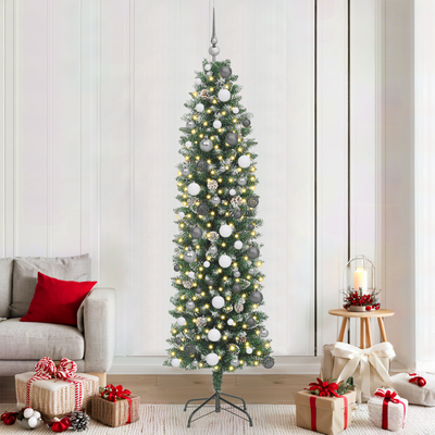 Artificial Slim Christmas Tree Green 210 cm
