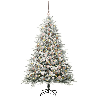 Artificial Christmas Tree Green and white 180 cm PVC