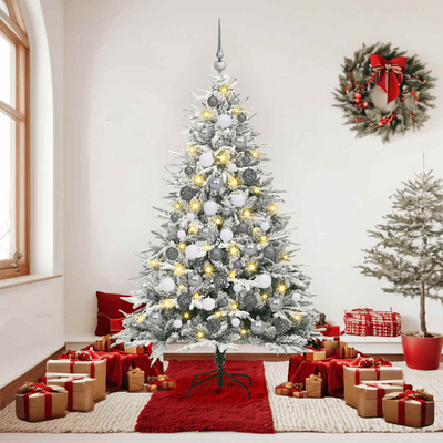 Artificial Christmas Tree Green and white 180 cm PVC