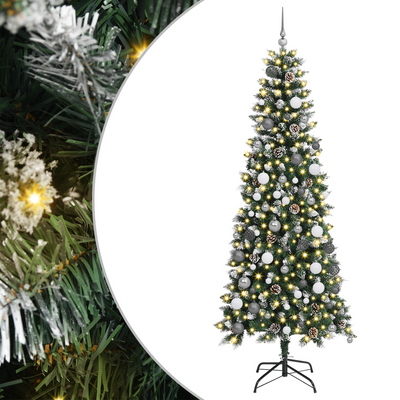 Christmas Tree with Decorative String Lights Green 210 cm PVC