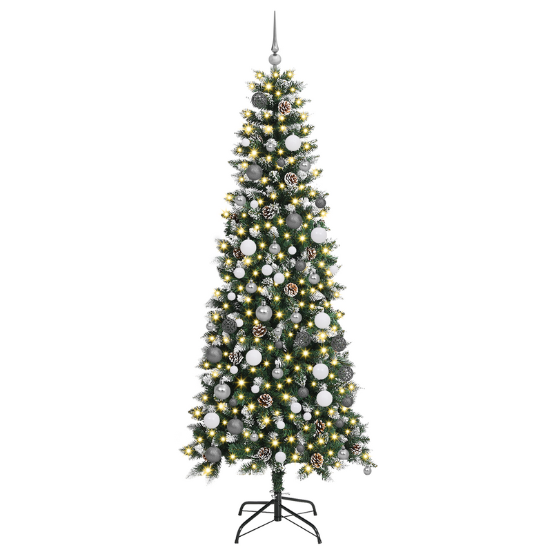 Christmas Tree with Decorative String Lights Green 210 cm PVC