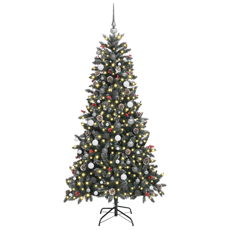 Christmas Tree with Decorative String Lights Green 210 cm PVC
