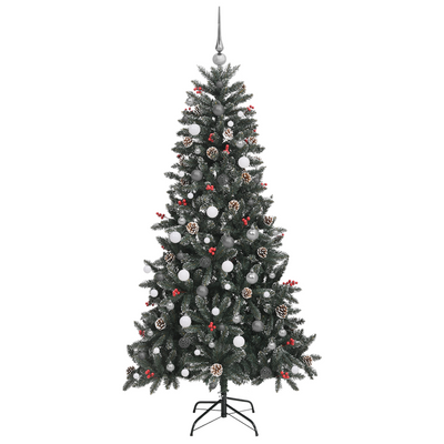 Christmas Tree with Decorative String Lights Green 210 cm PVC