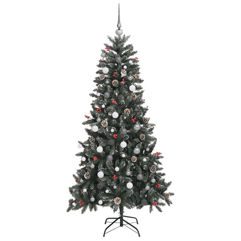 Christmas Tree with Decorative String Lights Green 210 cm PVC