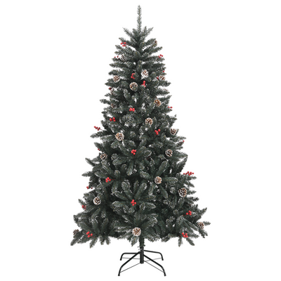 Christmas Tree with Decorative String Lights Green 210 cm PVC
