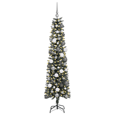Christmas Tree with Decorative String Lights Green 180 cm PVC