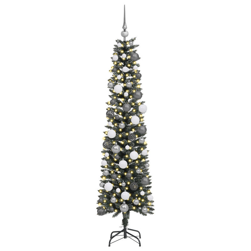 Christmas Tree with Decorative String Lights Green 180 cm PVC