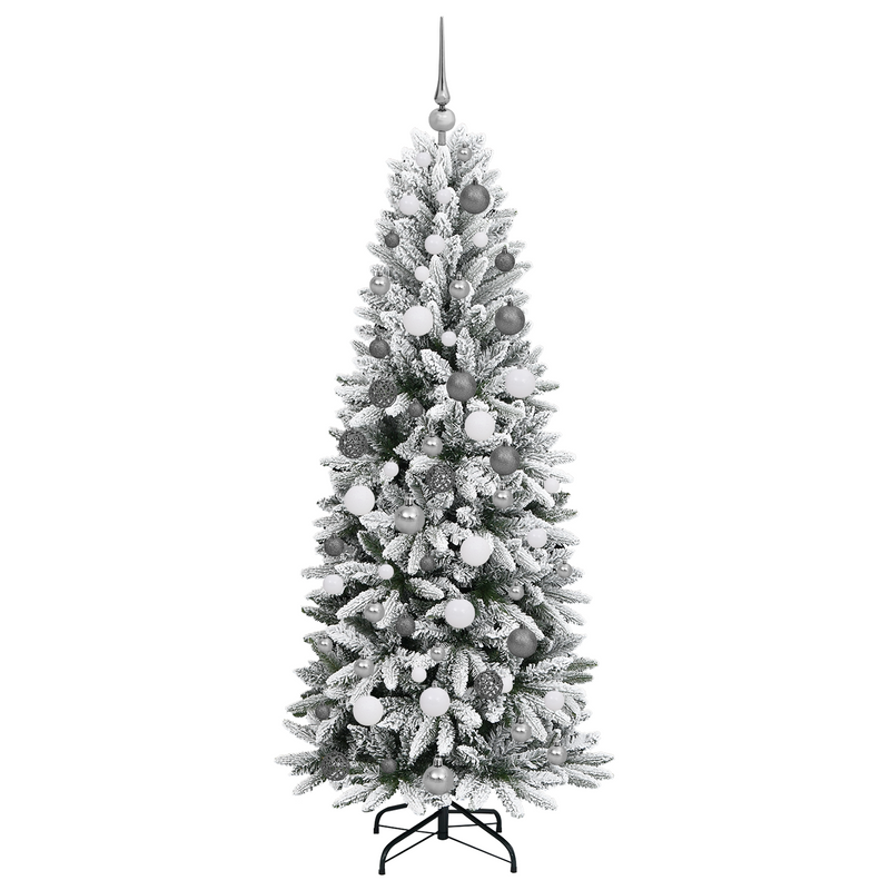 Christmas Tree with Decorative String Lights White 180 cm PVC