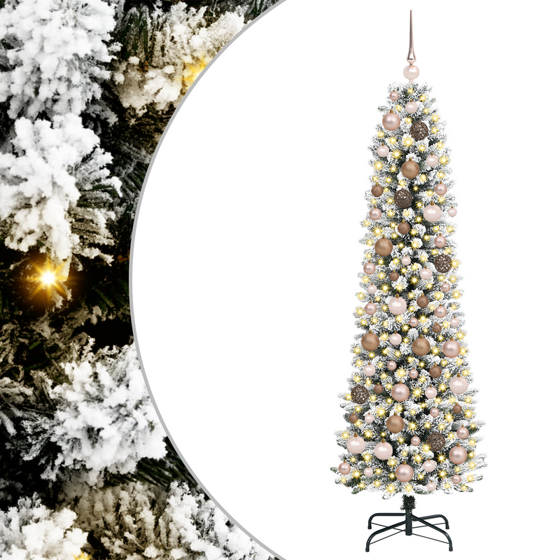 Slim Christmas Tree White 180 cm PVC and PE