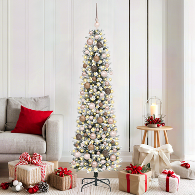 Slim Christmas Tree White 180 cm PVC and PE