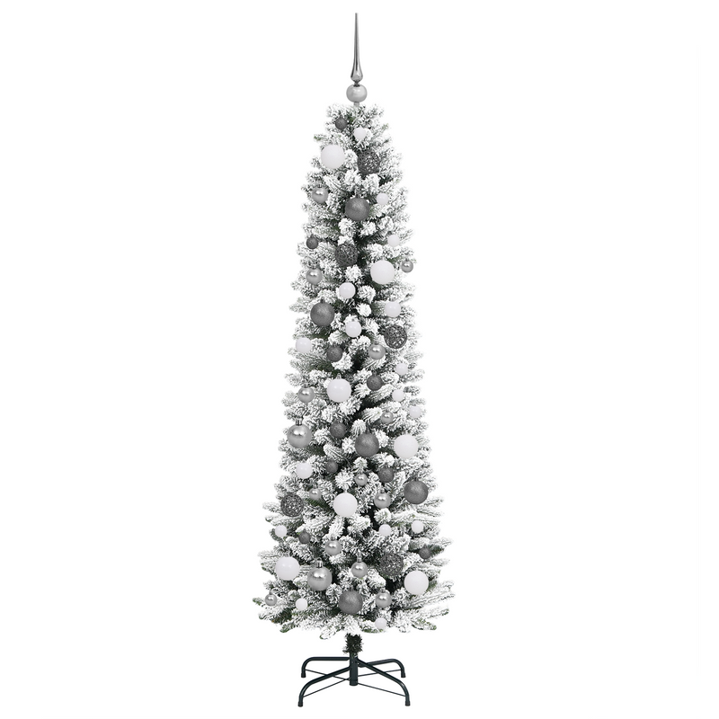 Christmas Tree with Decorative String Lights White 180 cm PVC