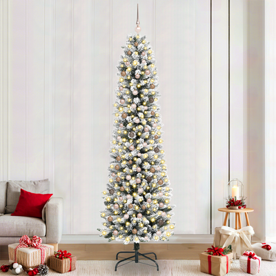 Slim Christmas Tree White 240 cm PVC and PE