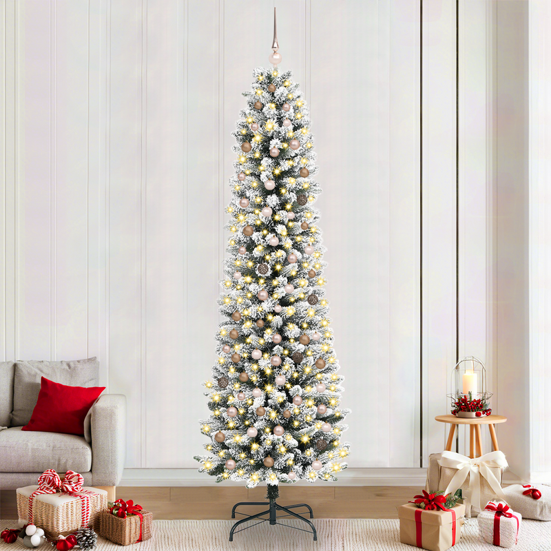 Slim Christmas Tree White 240 cm PVC and PE