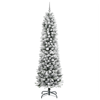 Christmas Tree with Decorative String Lights White 240 cm PVC