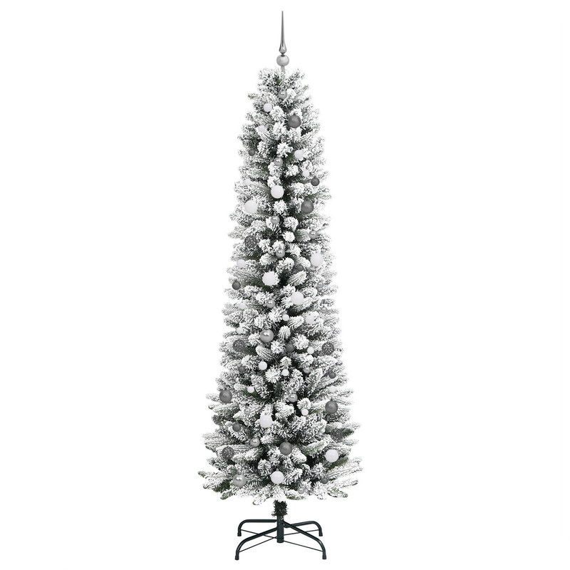 Christmas Tree with Decorative String Lights White 240 cm PVC