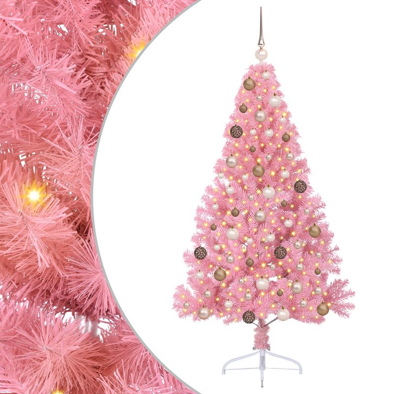 Artificial Christmas Tree Pink 180 cm Plastic